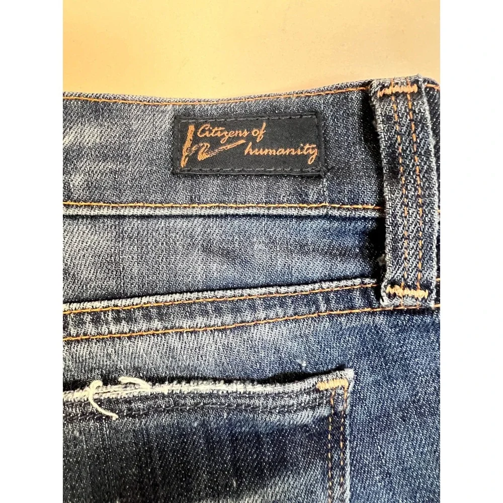 Citizens of Humanity Bootcut Jeans Womens 26 Blue Good Distressed Low Rise Denim